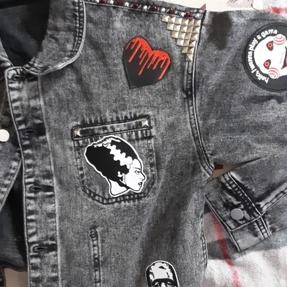 SOLD! Nosferatu pt.2! Horror movie lovers acid washed denim- CLAIMED! - Picture 9 of 16